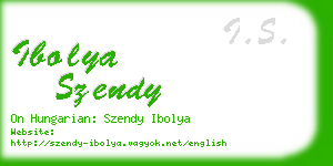 ibolya szendy business card